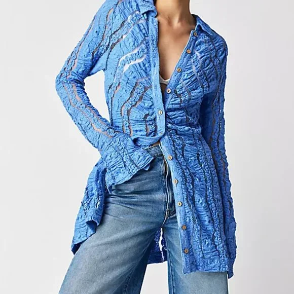 Free People Shayla Lace Mini Dress in Lavendar Fields - Picture 5 of 8